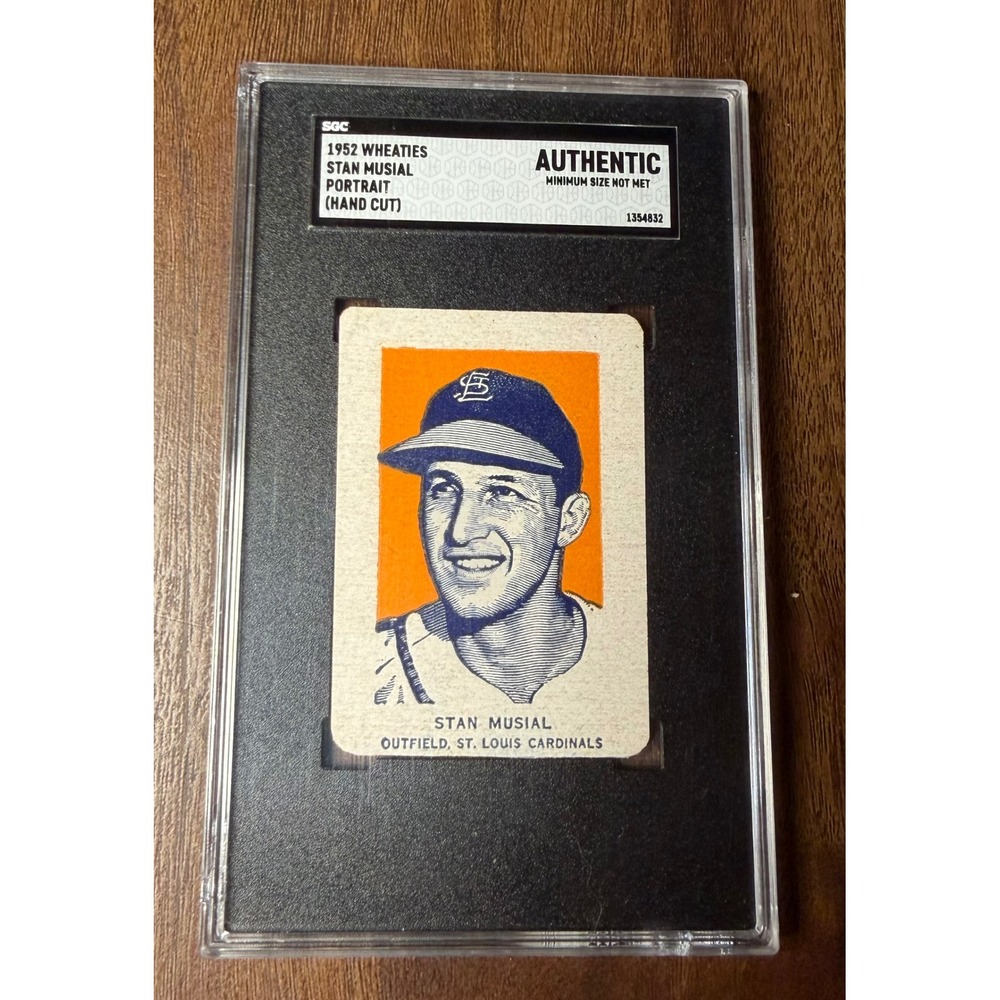 1952 Wheaties Stan Musial Portrait Hand Cut SGC Authentic St Louis Cardinals